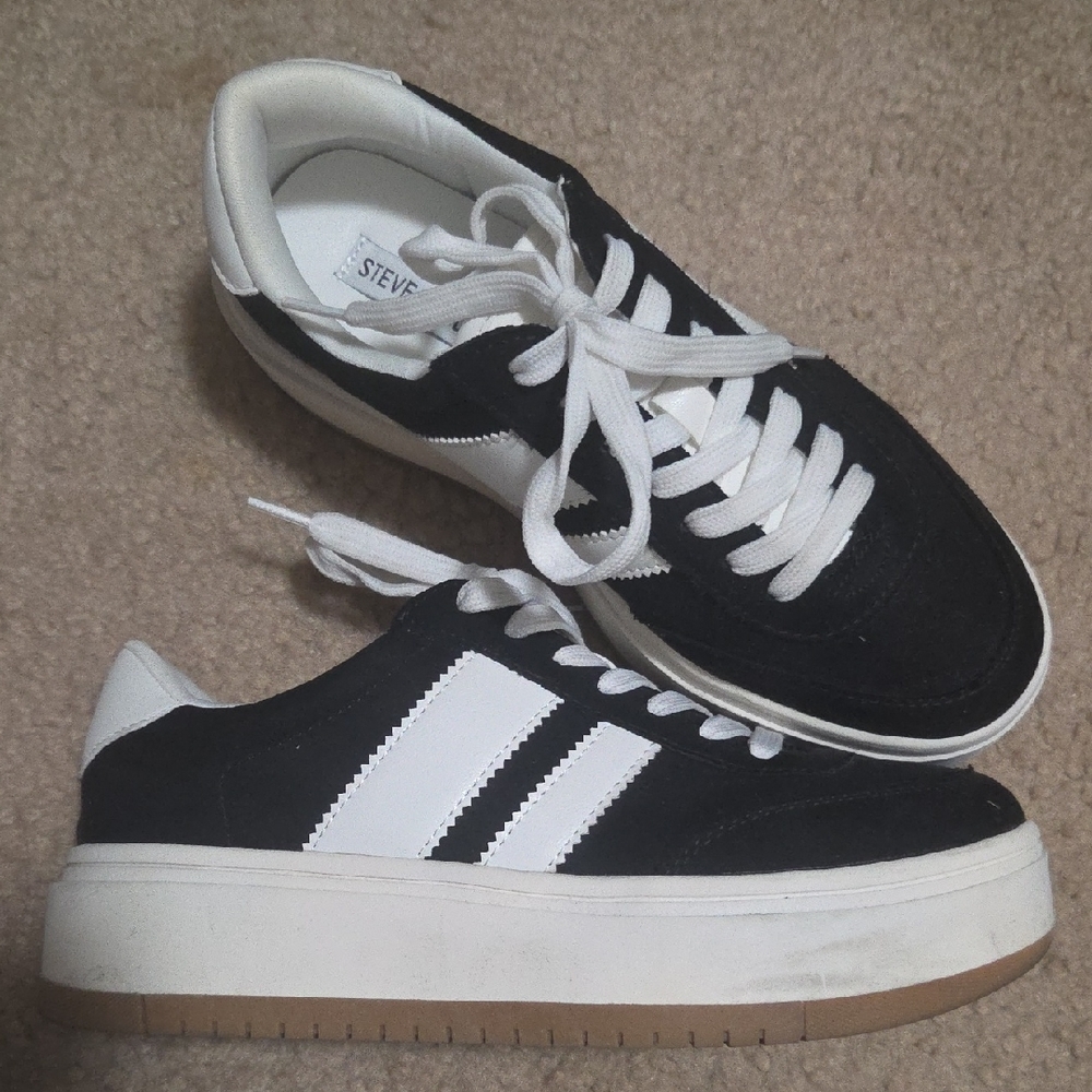 Steve Madden Black and White Platform Sneakers